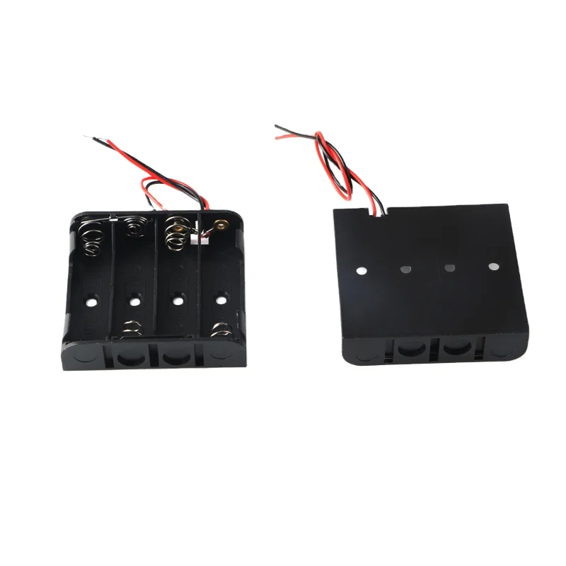 6V 4*AA battery holder Plastic  back to back double side battery case box with  9v snap connector
