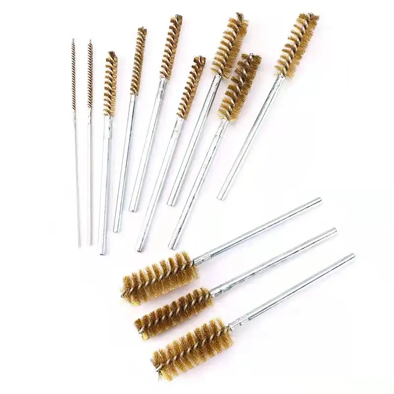 Hot Seals Custom Size Brass Wire Double Spiral Tube Pipe Brush for Metal Deburring