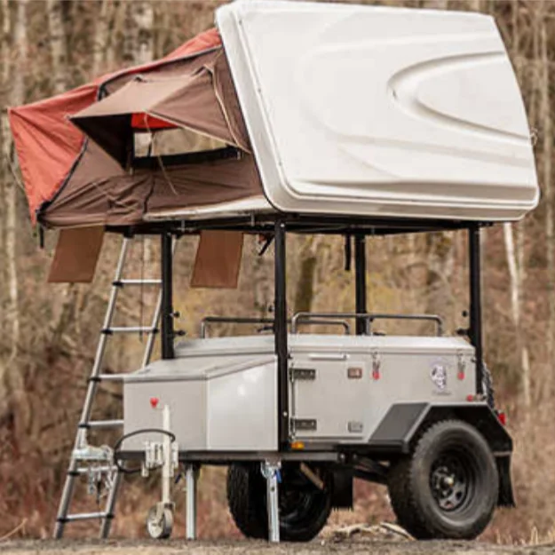 ENJOIN outdoor camping trailer with roof top tent