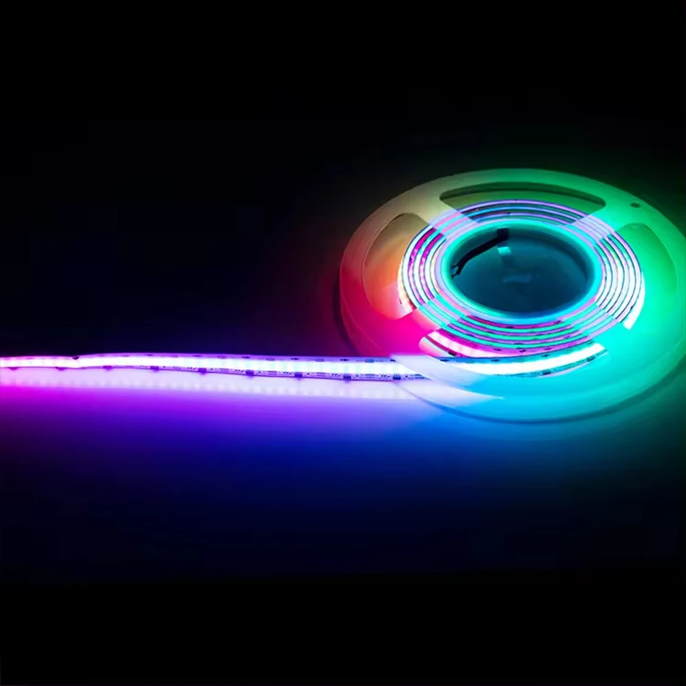 Competitive Factory Price Dotless luces led Light Dimmable Dream Color 600leds/m RGB Digital 12V COB RGB custom led strip Light
