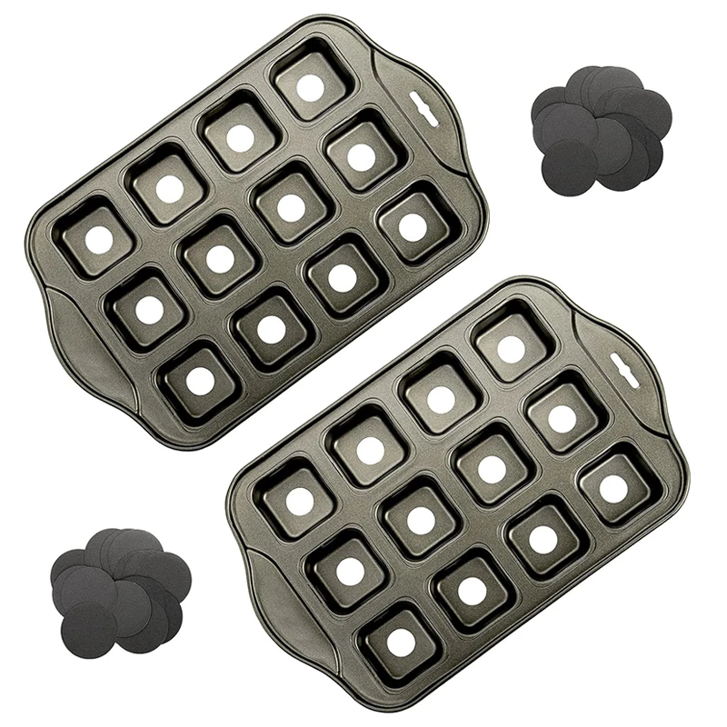 24 nonstick convex heart shape square cake mold baking tray loaf pan for oven removeable bottom stainless steel muffin pan