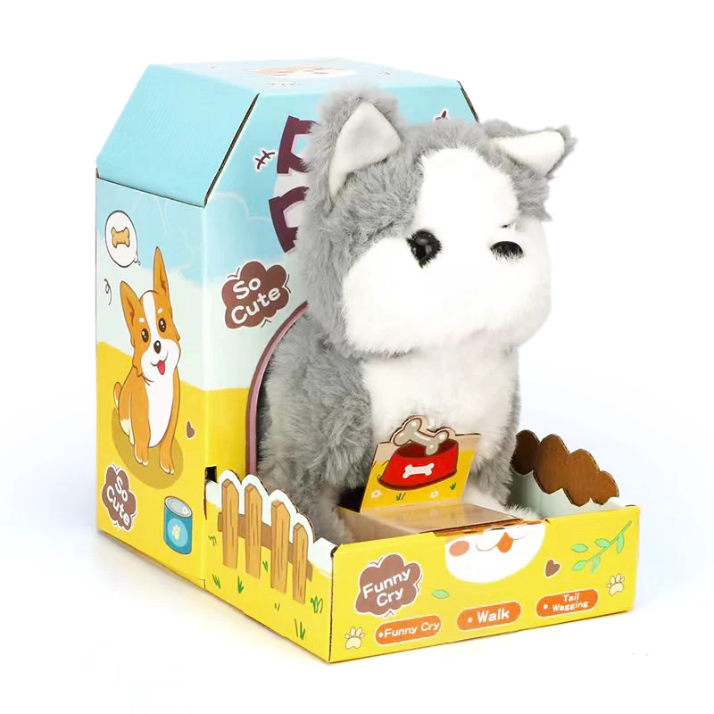 Custom Electronic Plush Puppy Dog Toy Simulation Stuffed Animals Barking Walking Interactive Preschool Educational Toy