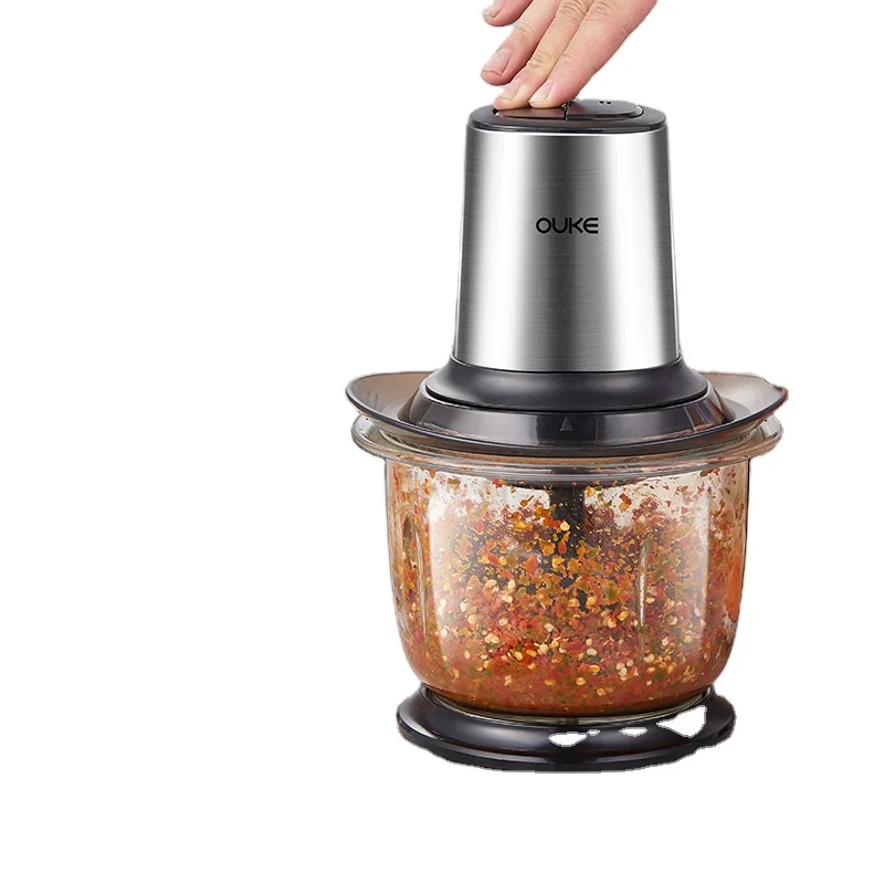 Ouke Multi-chopper Kitchen Machine Meat Grinder Chopper Wholesale Glass Commercial Food Processor Electric Free Spare Parts 1.0M