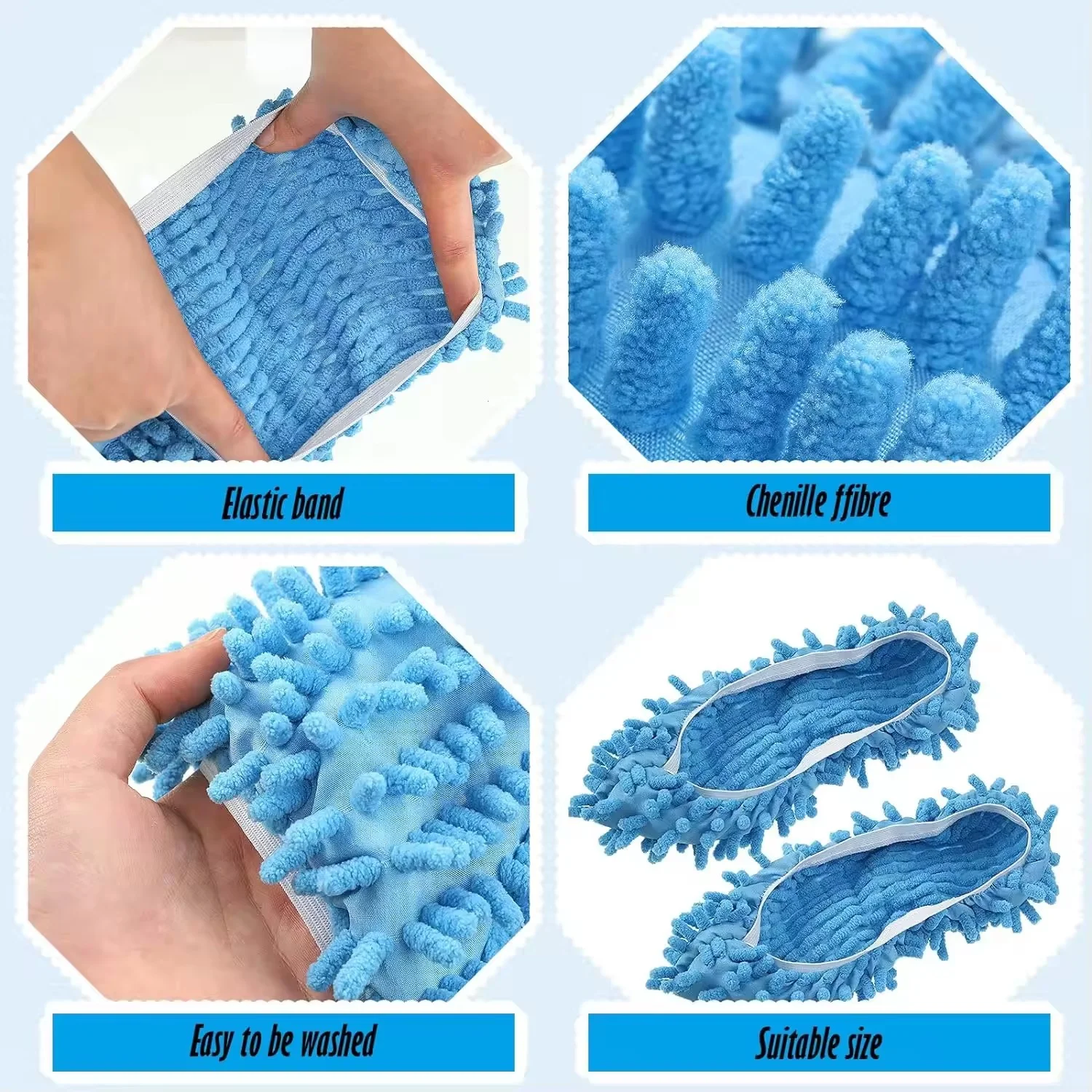 Chenille Mop Slippers Lazy Floor Foot Socks Shoes Home Clean Shoe Cover Cleaning Dust