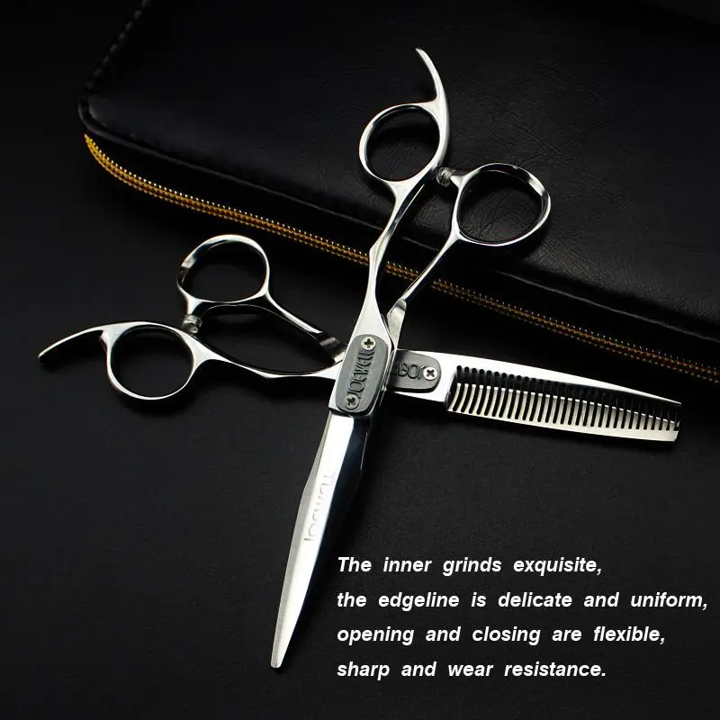 Free shipping JOEWELL 6.0 inch right hand stainless steel  hair scissors cutting / thinning scissors