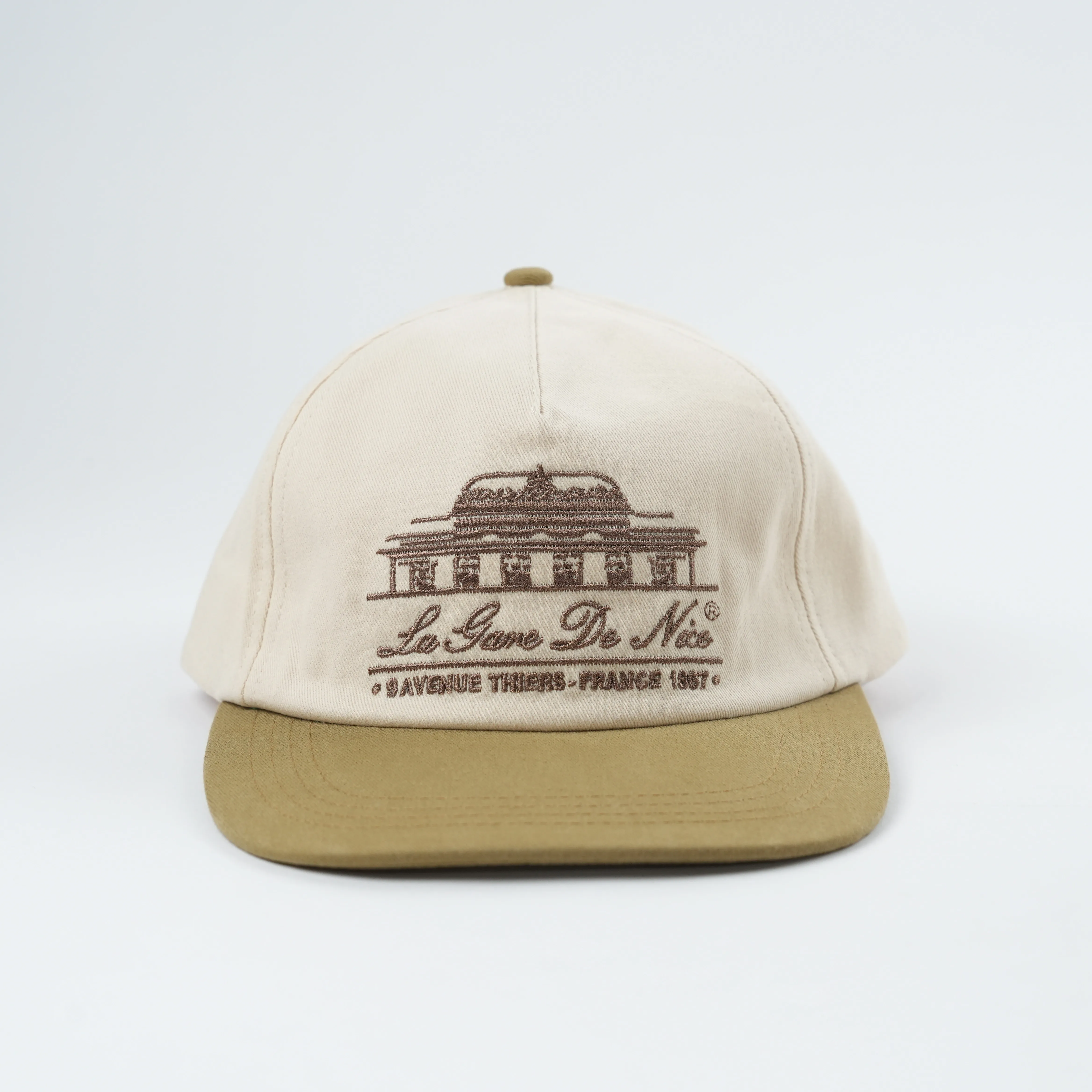 Embroidery Logo Custom Hat Cotton Material 6 Panel Two Tone Unstructured Snap back Cap