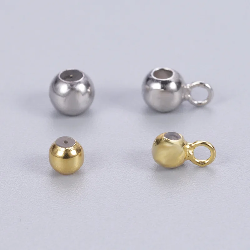 S925 Sterling Silver silica gel bead positioning bead DIY Necklace Bracelet 3mm4mm adjustable telescopic Necklace accessories