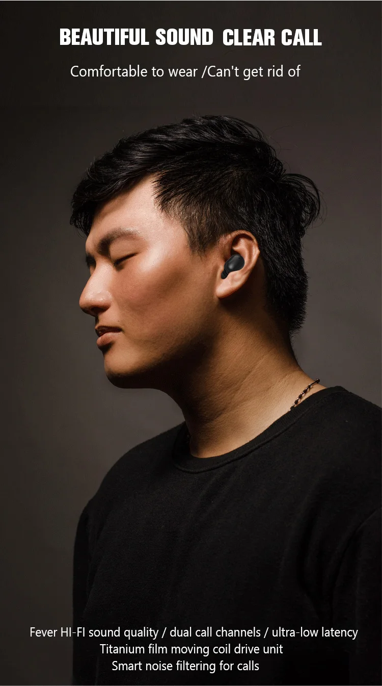 
earphone mini true tws music in-ear earbud mobile phone hands free small bt wireless case sports earphone 