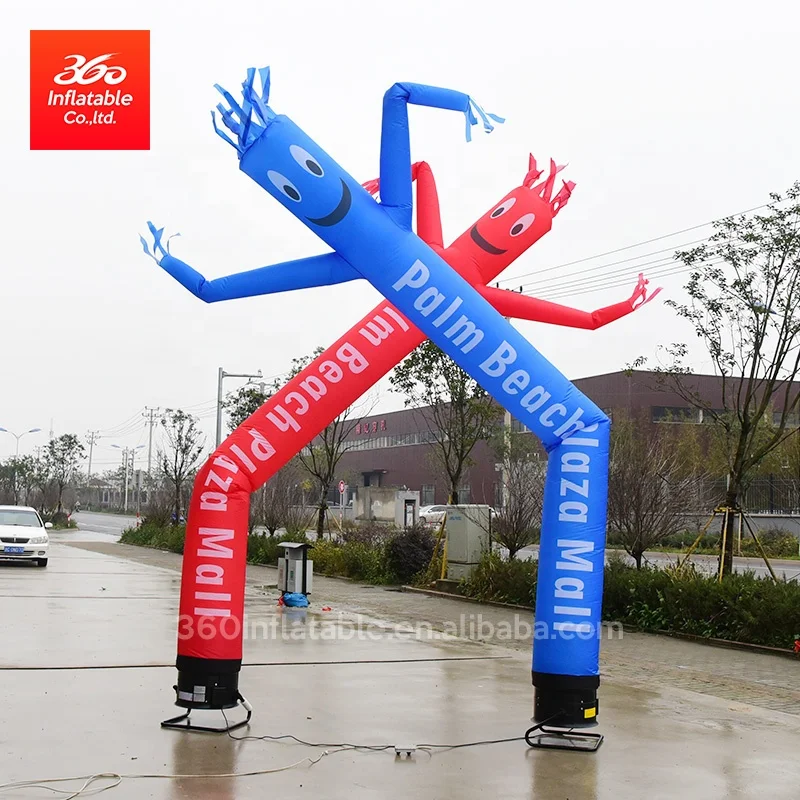 
20ft Red Blue Single Tube Man Advertising Inflatable Air wave Dancer outdoor custom inflatable air sky waving dancer 