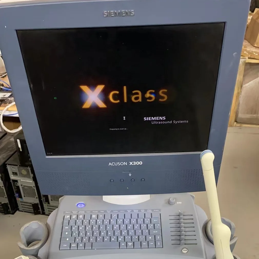 Fairly Used Siemens Acuson X300 trolley color doppler with 3 probes for sale