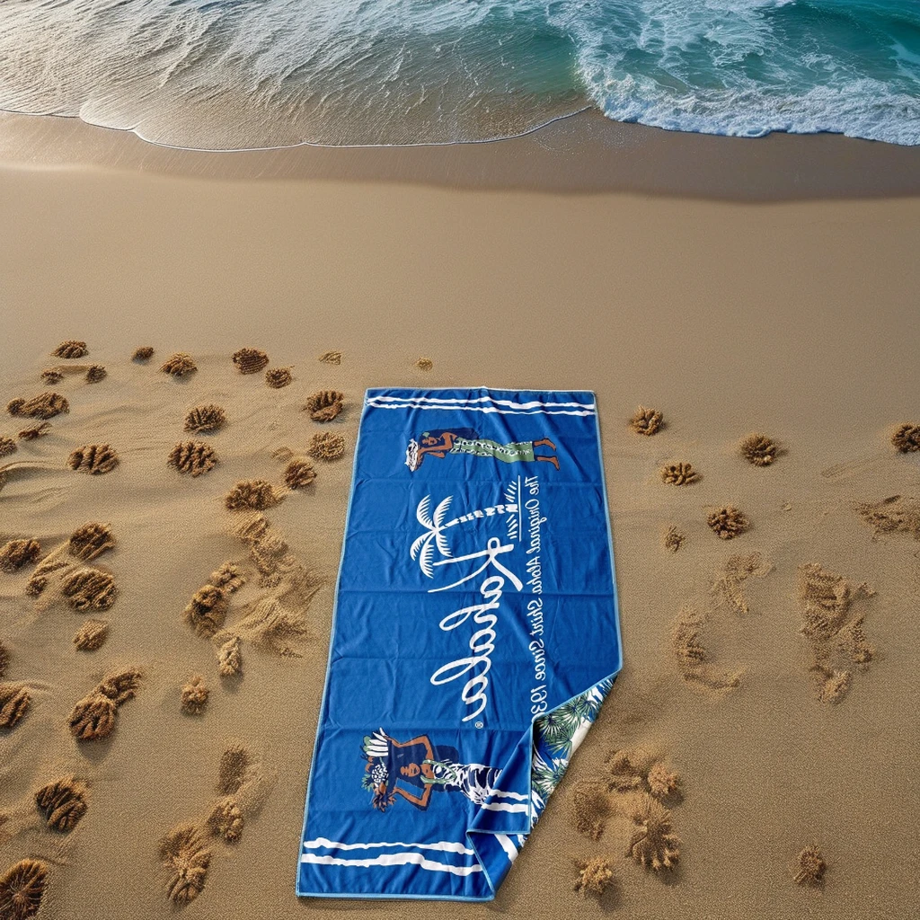 Microfiber suede RPET beach towel customized double-sided printed quick drying promotion towel for sand free beach