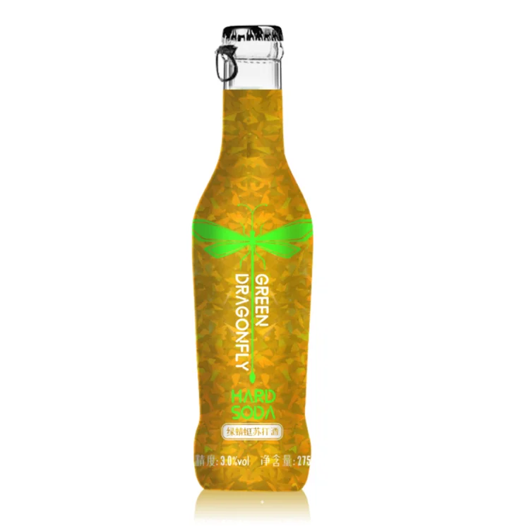 Бутылка для питьевой воды с зеленой стрекозой ликер алкогольных напитков 275 мл 3.5% Том поставщик ликера содой
