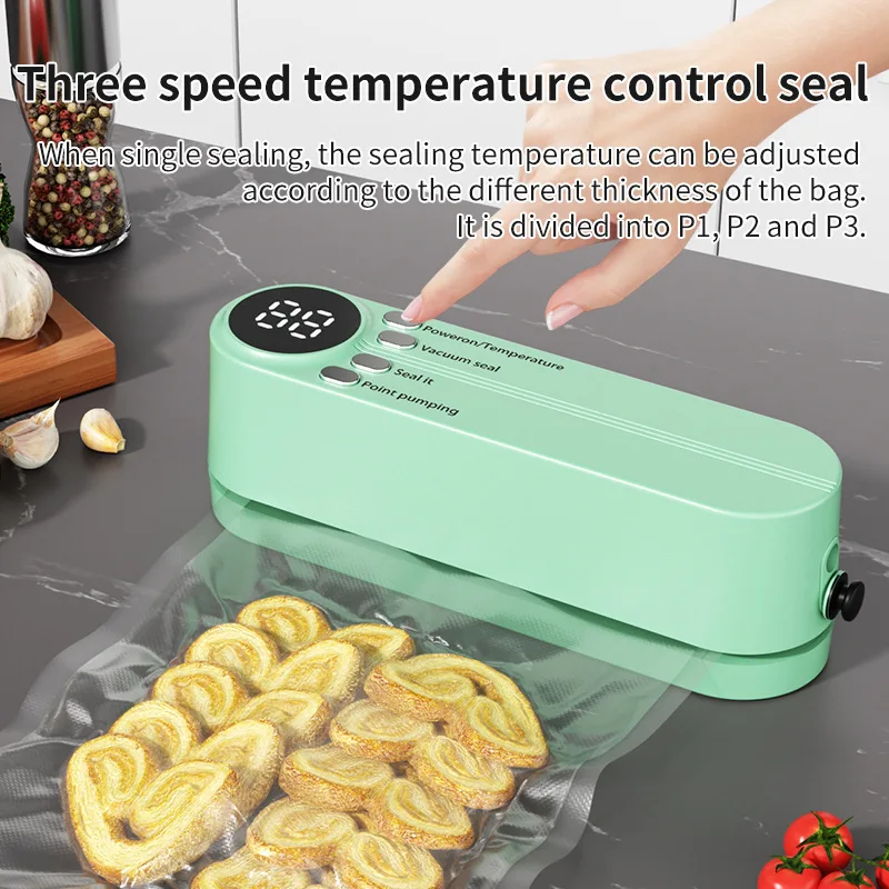 3-in-1 electric Dry and Moist Vacuum Sealer multifunction portable mini Automatic Food Vacuum Sealer Machine For Kitchen