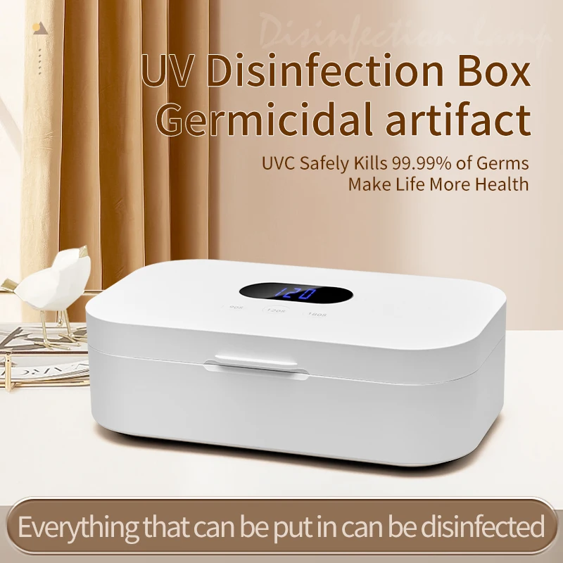 UV Light Cordless Nail Clean Sterilizer Box Manicure Tool Tweezer,Nipper,Nail Drill Bits Disinfection Box