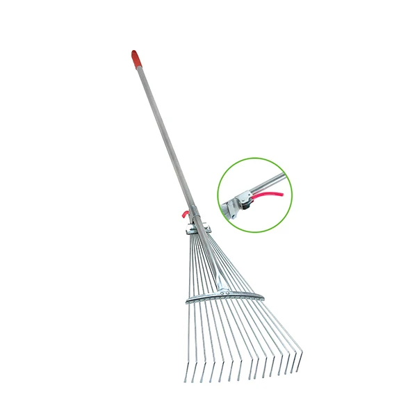 
15T telescopic rake adjustable metal rake long handle leaf rake 