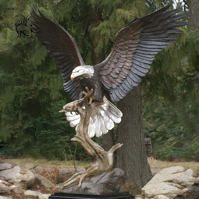 Modern Art Large Outdoor Eagle Statues Garden Decoration Metal Animal Sculpture Bronze Eagle Statue