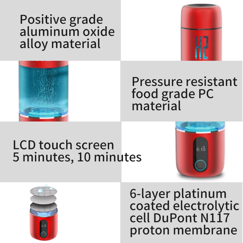 5000ppb Hydrogen Rich Water Cup Manufacturers Wholesale ultra Saturated Electrolytic Oxygen Separation 230ml