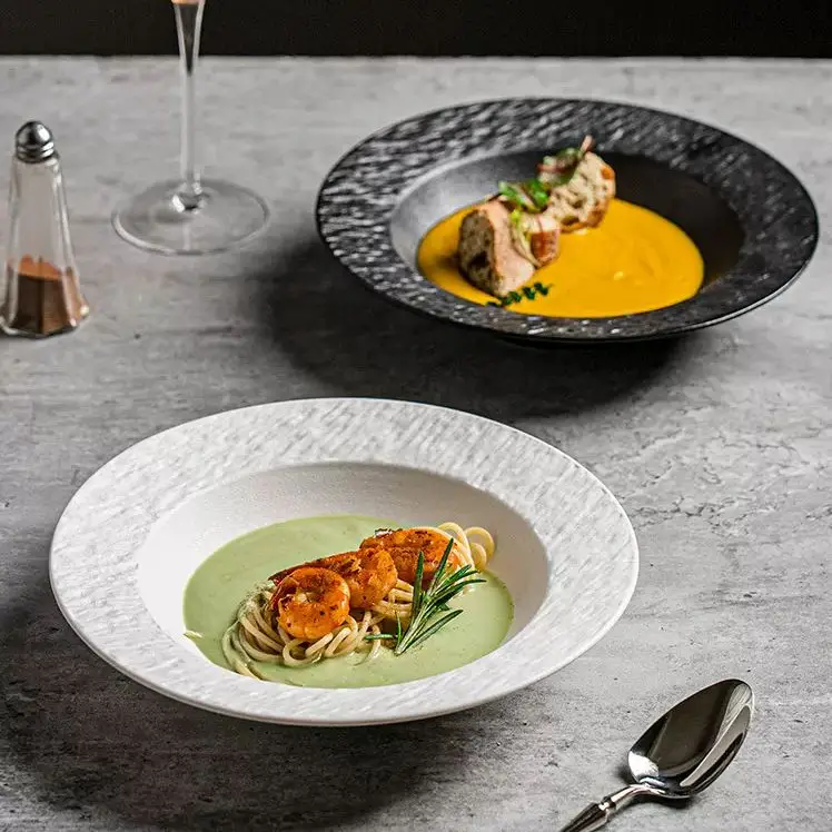 Platos Assiette Stoneware Serving Pasta Wedding Porcelain Restaurant Dinner Ceramic Dinnerware Charger Dish & Plate For Catering
