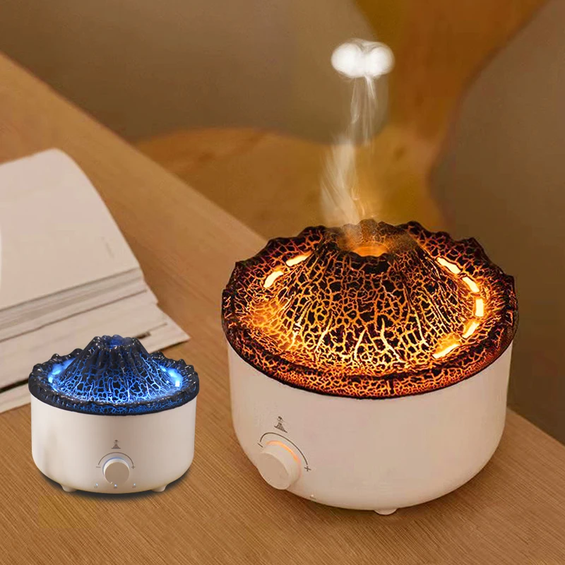 Scent Automatic Humidifier Cold Air Mist Jelly Fish Flame Effect Diffuser Volcano Aroma Machine Mini Essential Oil Diffuser