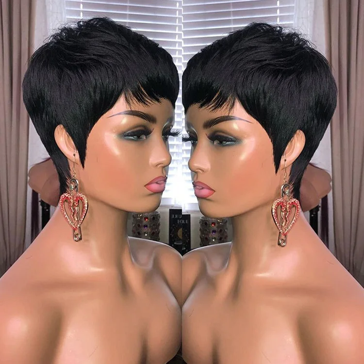 Pixie Wigs 13X4 Lace Frontal Human Hair Wigs Ear To Ear Short Cut Wigs Remy Hair Wholesales 5Pcs Free Shipping