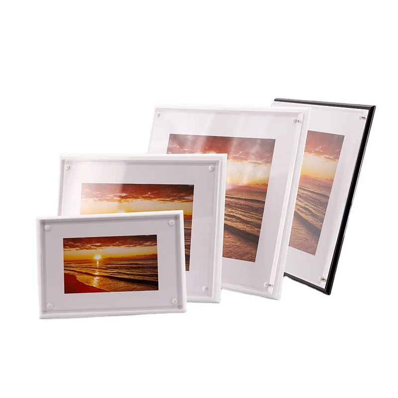 Fridge Magnet Photo Frame Clear Transparent Floating Bed Acrylic Picture Magnetic Bulk Wedding Highly Welcomed