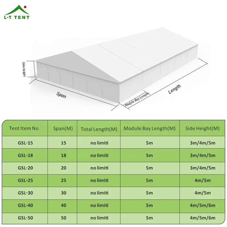 GSL-6 white marquee wedding tent 12m x 6m for sale