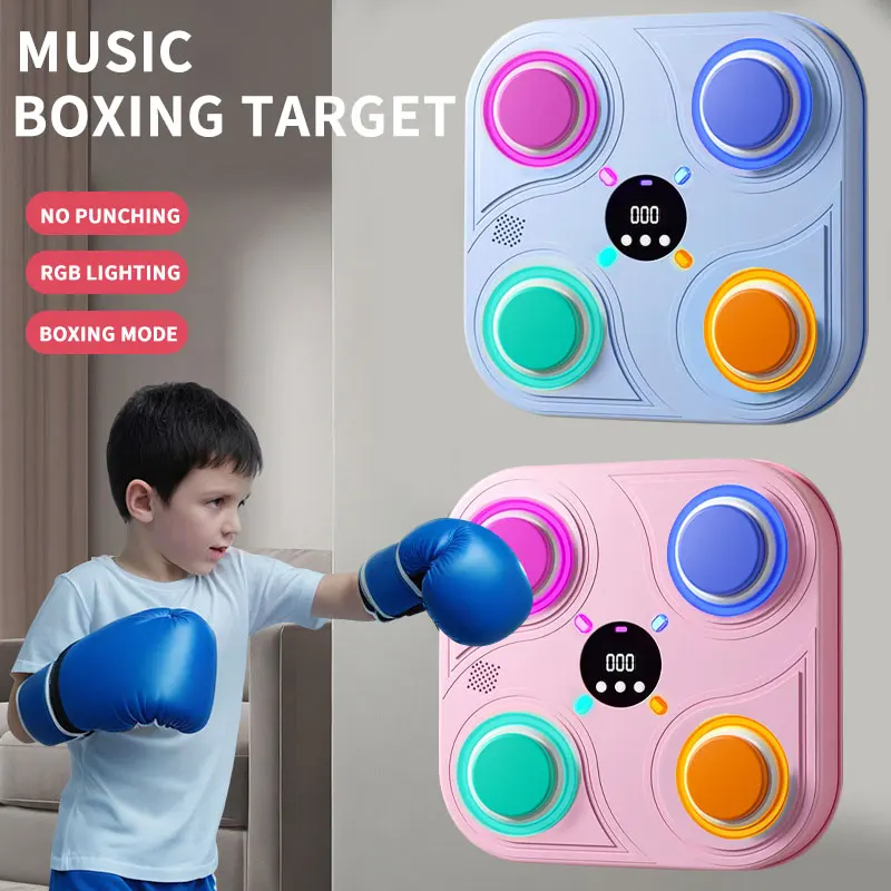 Intelligent Indoor Wall-Mounted Digital Music Light Reaction Target Game Machine for Children Bluetooth Music Boxing
