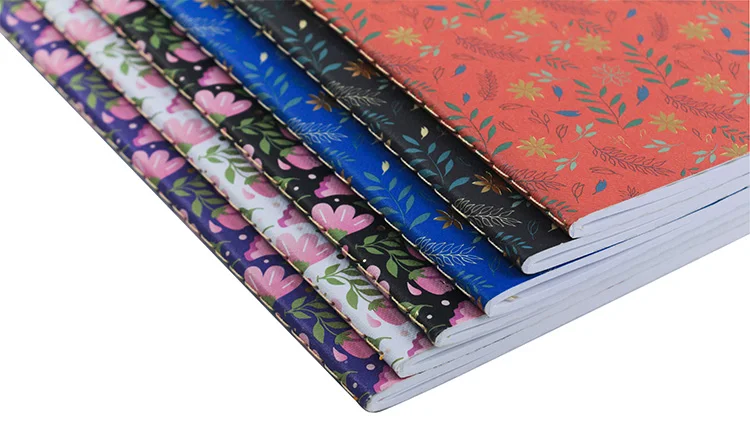 Custom Full Color Foil Stamping and Embossing Paper Cover Notebook with Center Sewn Binding
