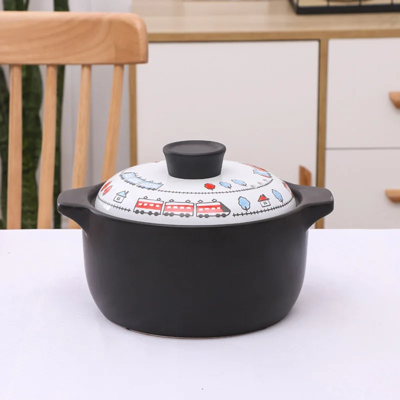 Black Pot Sets Kitchen Pots Japanese Style Ceramic Soup & Stock Pots for restaurant hotel