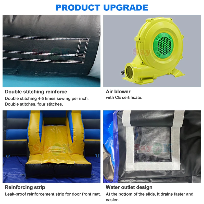 Sayok Flame Retardant PVC Free 3D Design Bouncy Castle Christmas Inflatable Bounce House with Air Blower