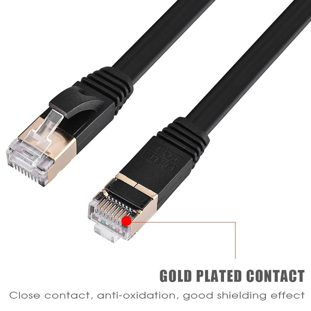 Extension-type CAT7 Ethernet Cable, Retractable CAT7 RJ45 600MHz Patch Shielded Flat Ethernet Cord