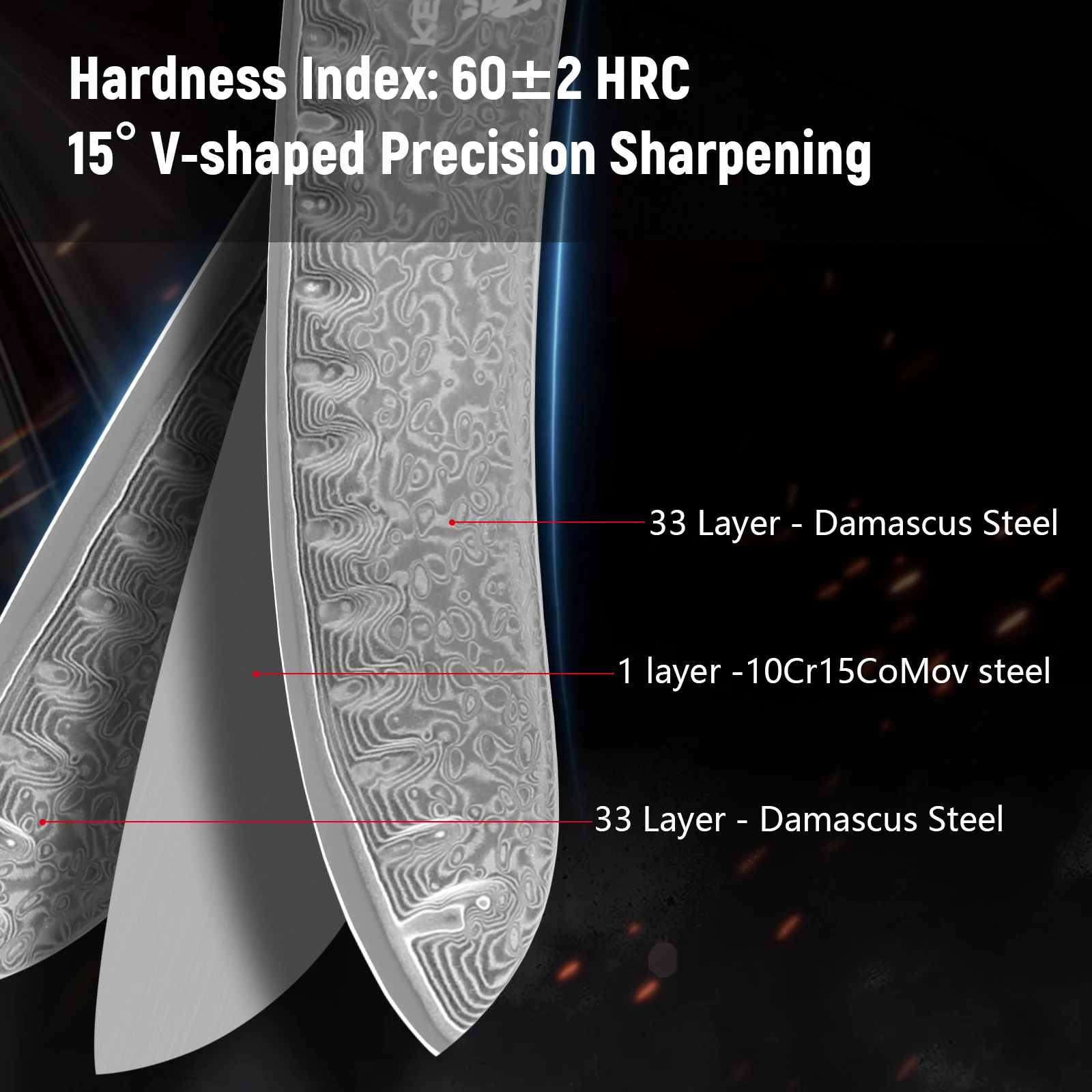 7 Inch Damascus Stainless Steel Professional Japanese Santoku Kitchen Knife with Abalone Shell Ergonomic Handle