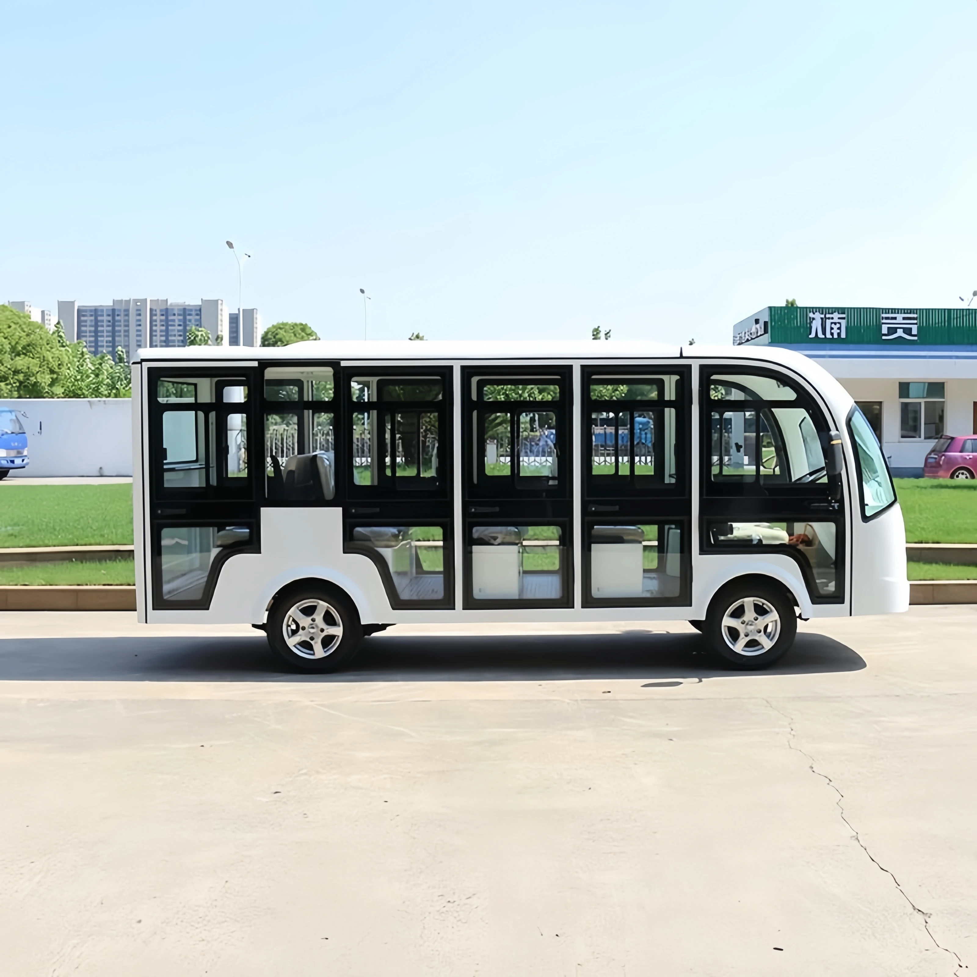 14 Seats Electric Sightseeing Bus Tour Shuttle Bus 72V Tourist Car with CE Certification