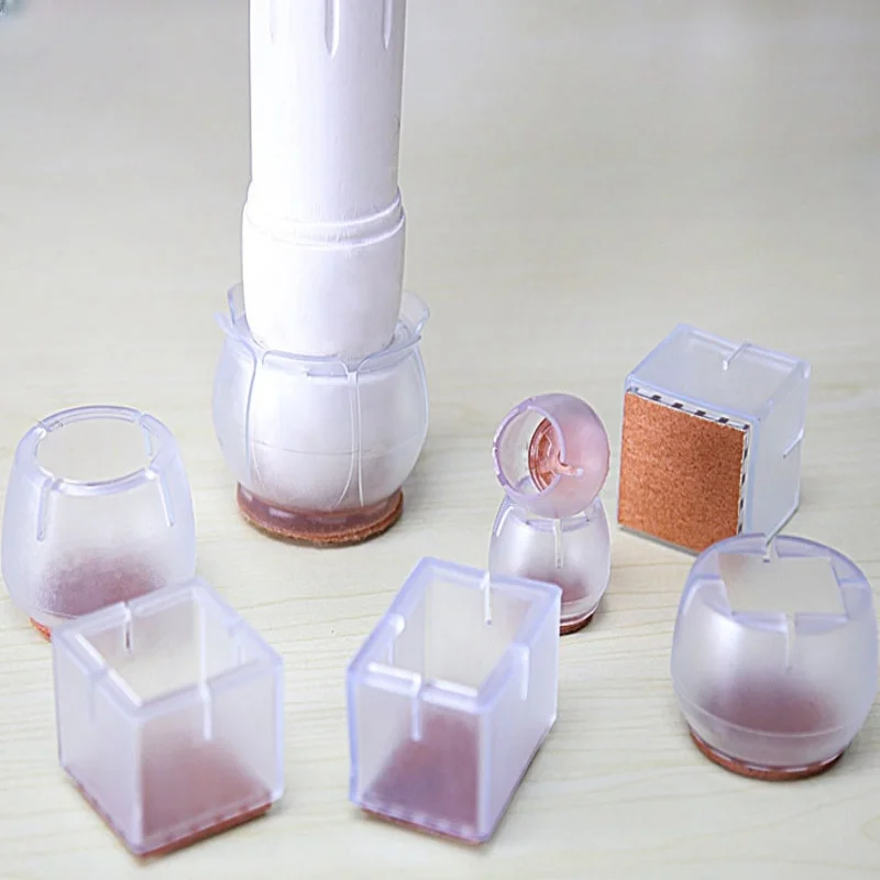 Furniture Foot Cover Silicon Rubber Anti-Slip Mat Felt Pad Floor Protector for Chair Tables Stool Legs Feet