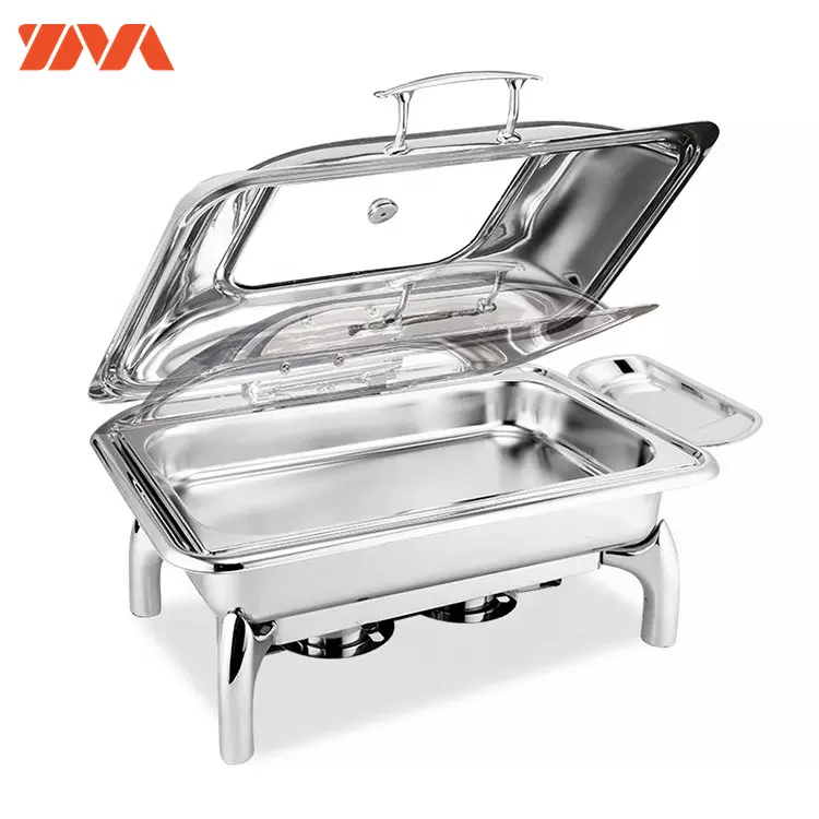 Rectangular Hotel Restaurant Equipment Food Warmer SUS304 Luxury Chafing Dish Buffet Other Hotel & Restaurant Supplies