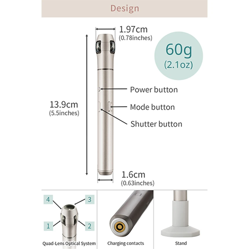 Японский 360 градусов всенаправленный видео запись ручка для чистки камеры