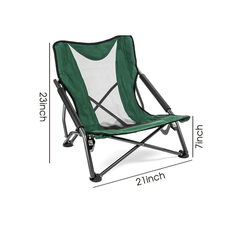 Custom Summer Mesh Low Lounger Portable Folding Sea Beach Chairs for Outdoor