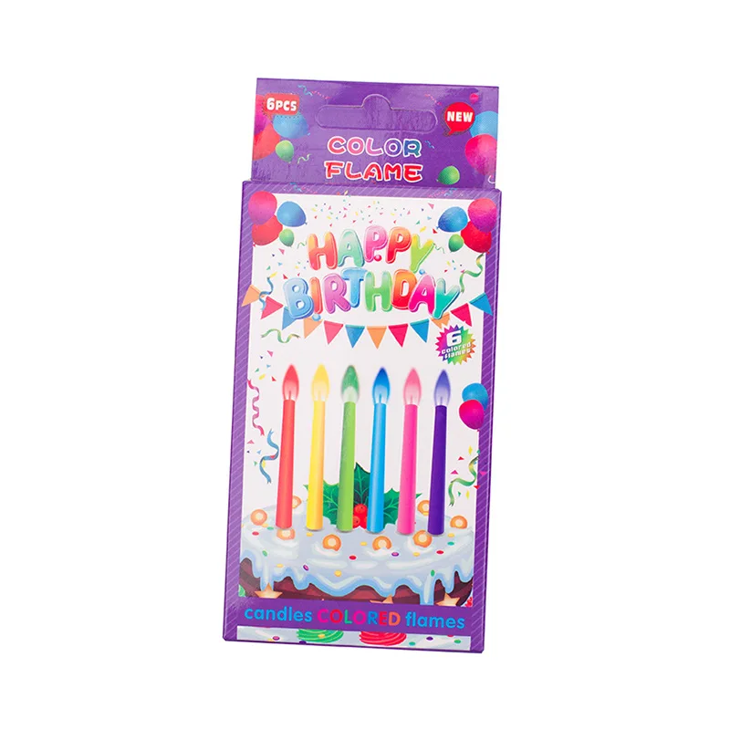 Creative Colorful Flame Candle Sparkling 6pcs/Set Birthday Candles Festive Magic Cake Candle Birthday Gift