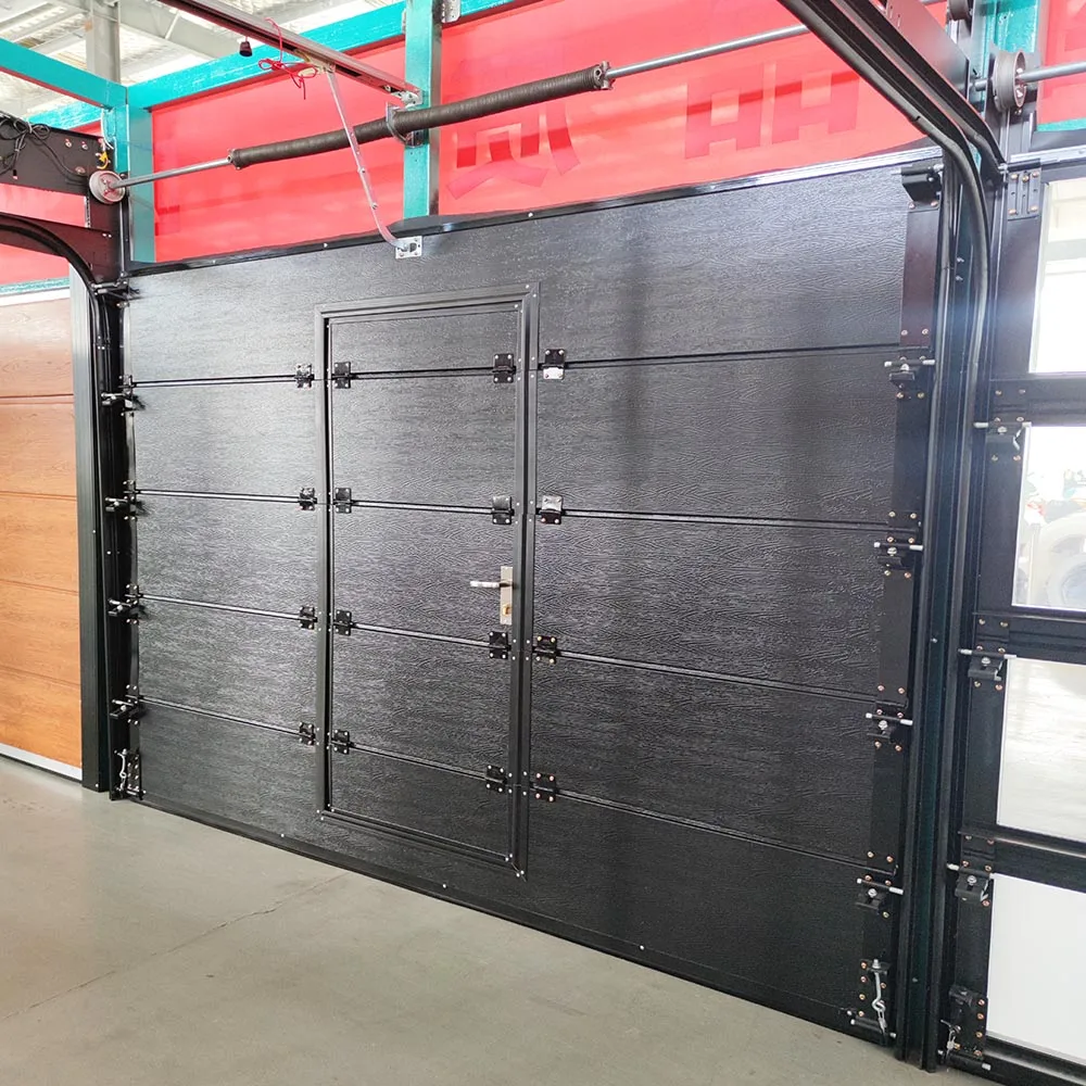 Modern Automatic Garage Door with Pedestrian Access Pass Door