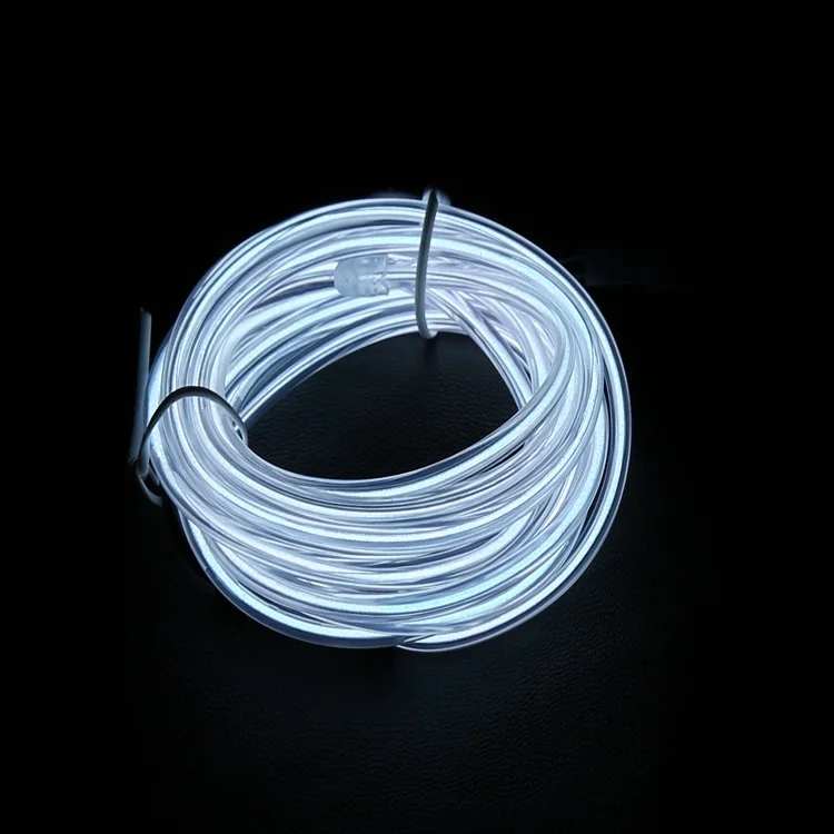 Fashion Neon EL Colorful RGB Wire Flexible Light Up Wire with waterproof Battery Pack