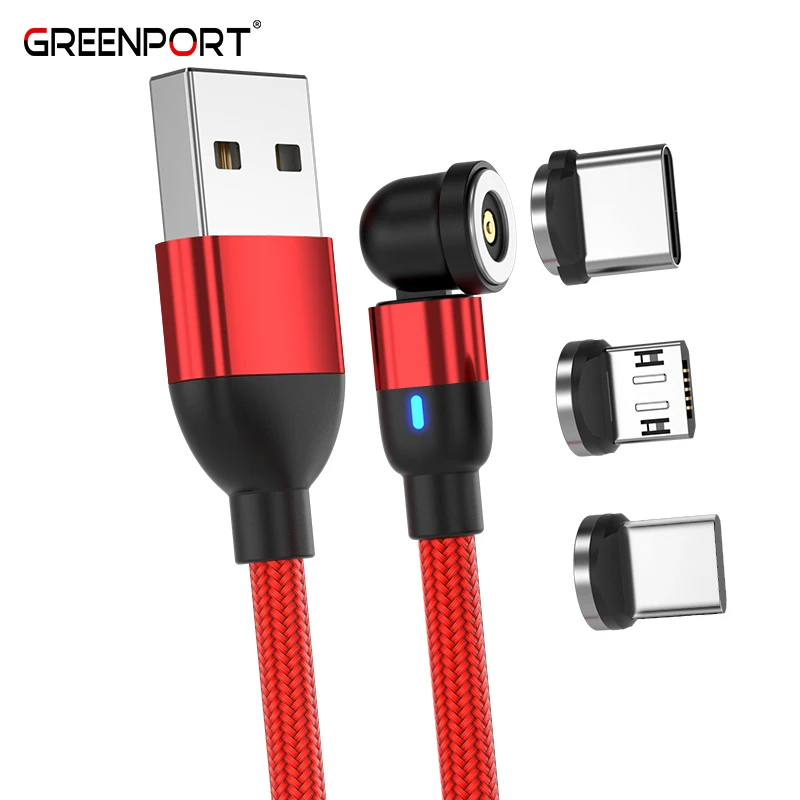 3 in 1 USB Charging Cable Multi Phone Charger Magnetic Cable  For iPhone & Type C & Micro USB Device