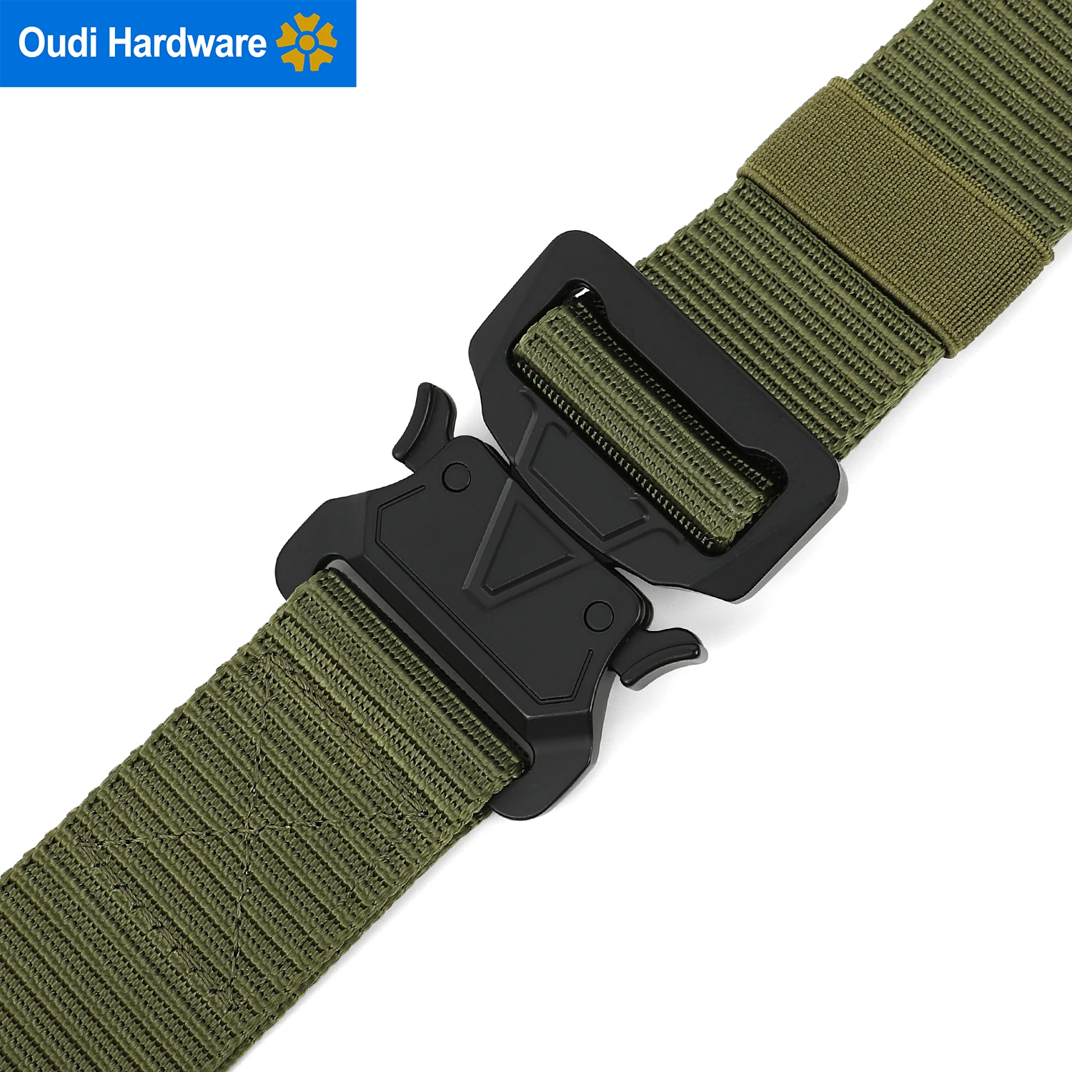 T5001 Quick Release Metal Tactical Buckle Green Webbing Custom Fabric Belt for Men