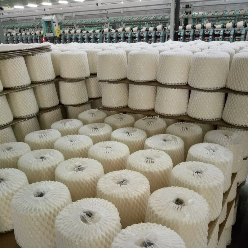 Low Price 50s/1 Raw White Recycled Polyester Spun Yarn for knitting and weaving