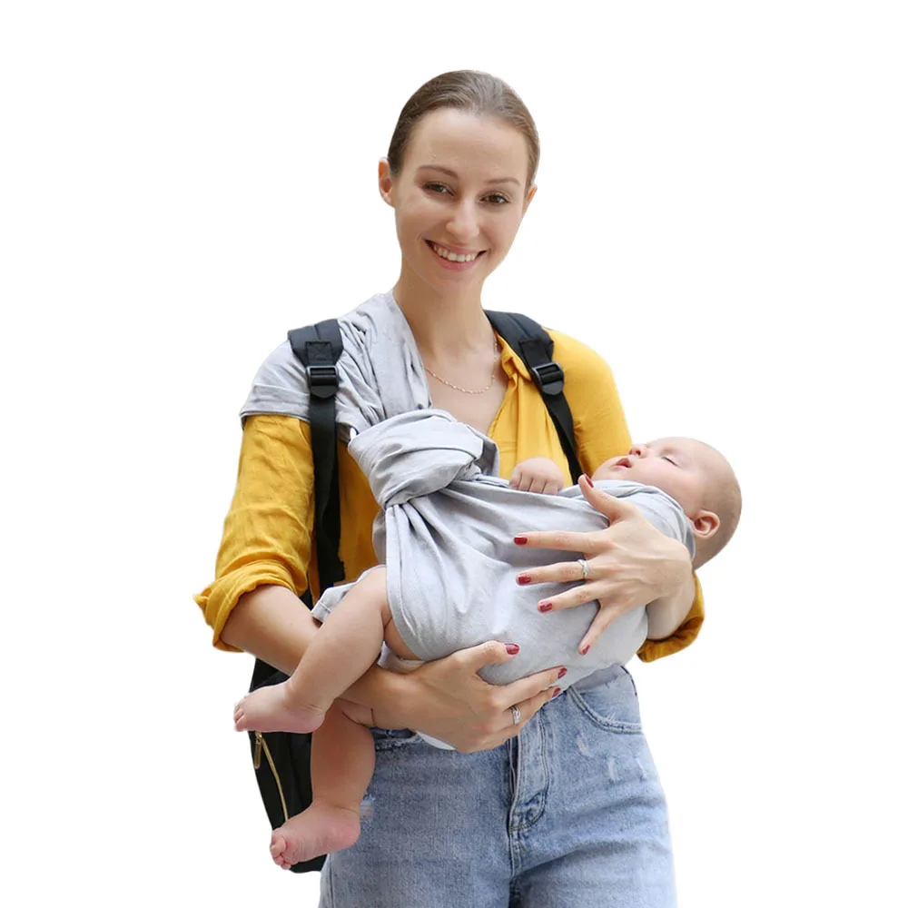 Cotton Frame Material baby sling , infants stroller wrap slings Best quality soft-touch baby sling wrap carrier with custom logo
