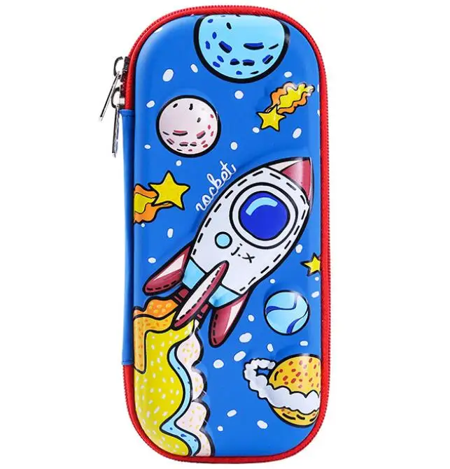 3D Pattern School Pencil Cases Cute Rocket Student Pencil Case Wholesale Kids Pencil Box