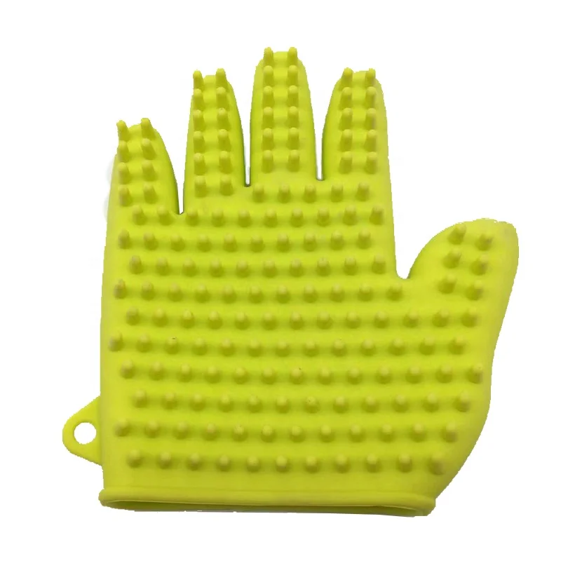 BPA free pet dog silicone pin brush, Gentle massage bath glove, dog brush glove with pins for washing