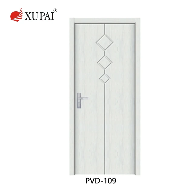 New design white pvc door price list pvc flush door