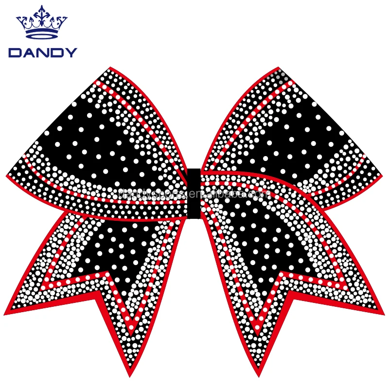 Оптовая продажа сделанные на заказ блестящие банты для волос стразы cheercheer Leader