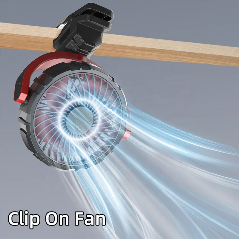 F7102 6 Inches Clip On Mini Cordless Electric Fans Rechargeable Fan With Lithium Battery for Desktop Car Travel Camping