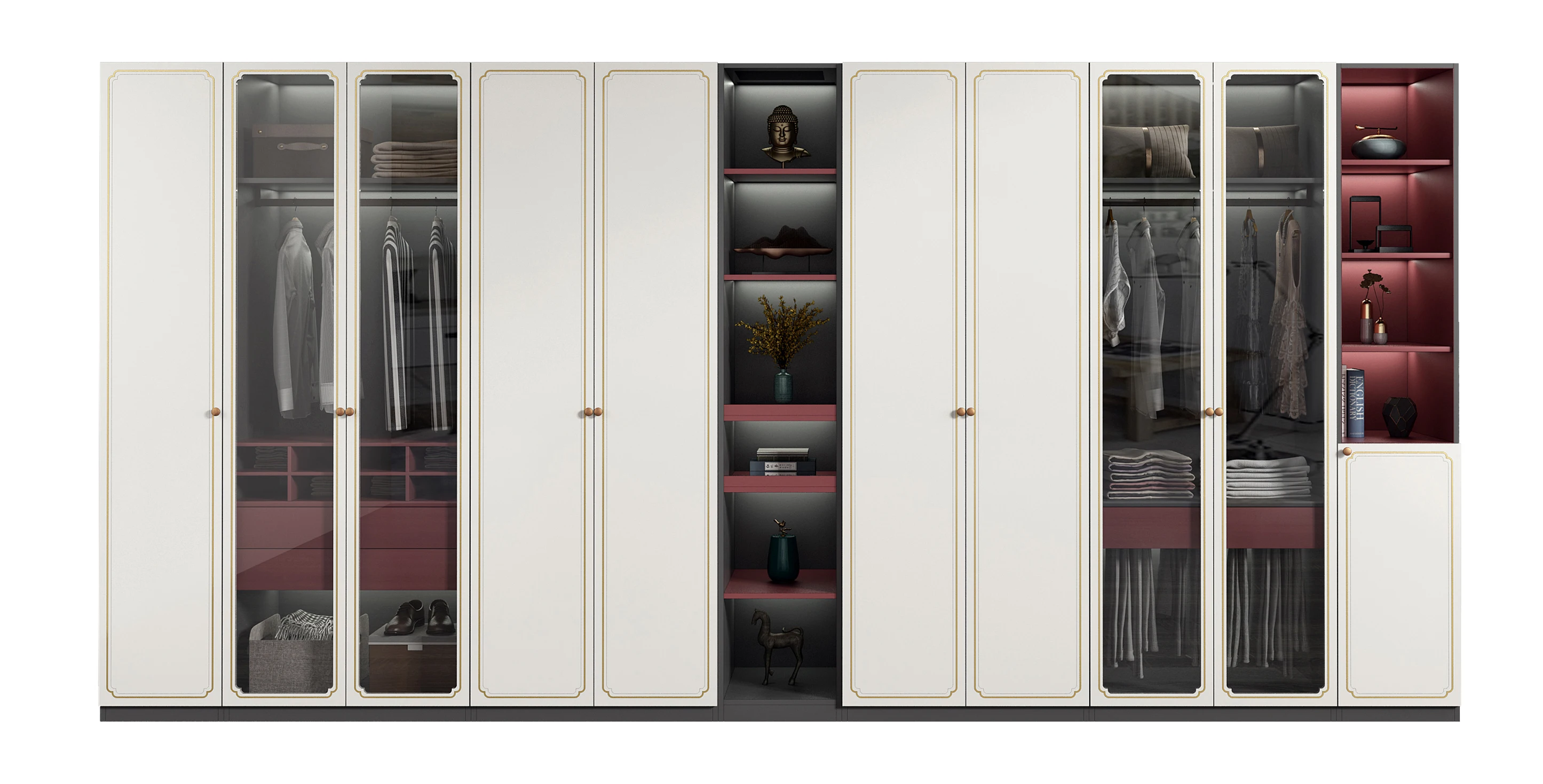 White portable wardrobes Modern Style  For Leisure Life bed and wardrobe set wardrobe models